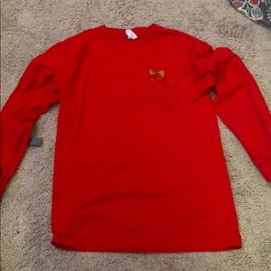 a red simply southern shirt. barley worn.